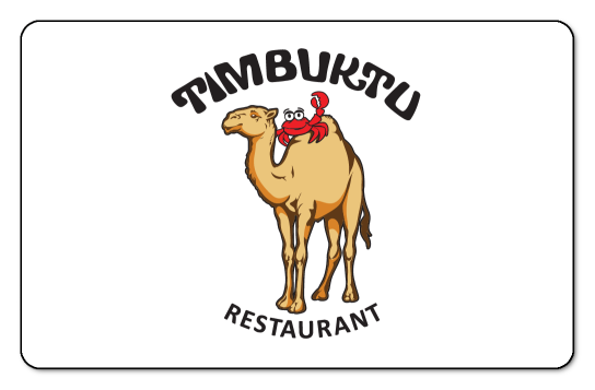 Timbuktu, camel with crab on hump over white background